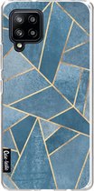 Casetastic Samsung Galaxy A42 (2020) 5G Hoesje - Softcover Hoesje met Design - Dusk Blue Stone Print