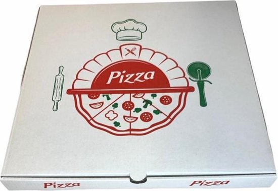 100 x Boîte à pizza, Carton ondulé Wit 32x32x3cm | bol