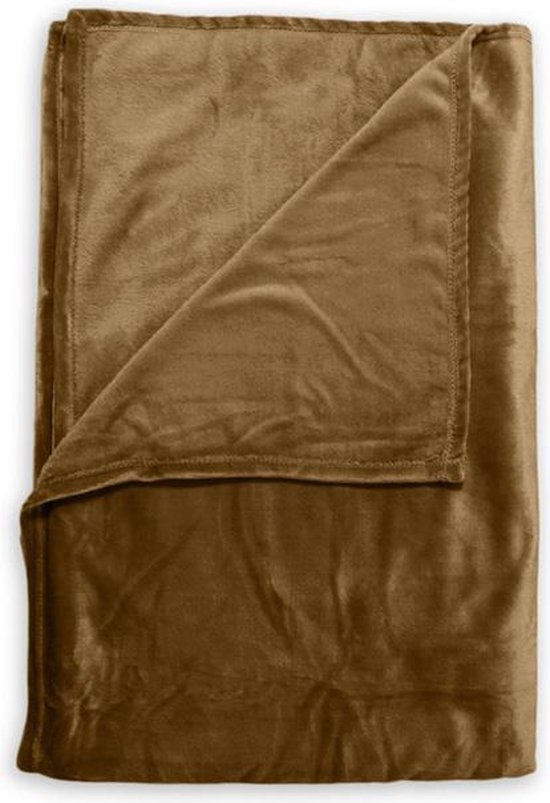 ZoHome Cara Plaid - Fleece - 140x200 cm - Cognac Brown