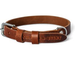 Cooper & Quint Double Trouble - Halsband Hond Leer - Bruin Small