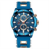 BiDen - Heren Horloge - Blauw - Ø 46mm