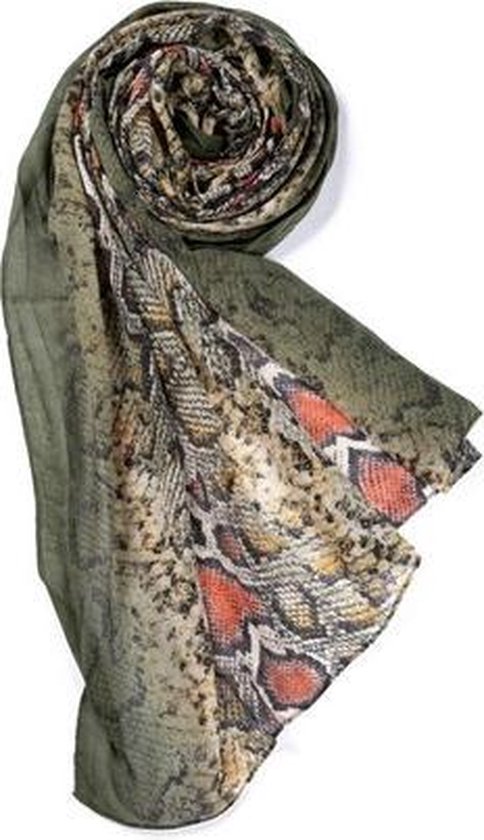 Instrueren cap Artefact Nouka sjaal, groene slangenprint | bol.com