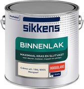 Sikkens Binnenlak - Verf - Hoogglans - Mengkleur - Crème wit / RAL 9001 - 2,5 liter