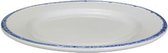 Ontbijtbord met blauwe druppel rand MUSA - Wit - Glas - Ø 29 cm - Set van 4