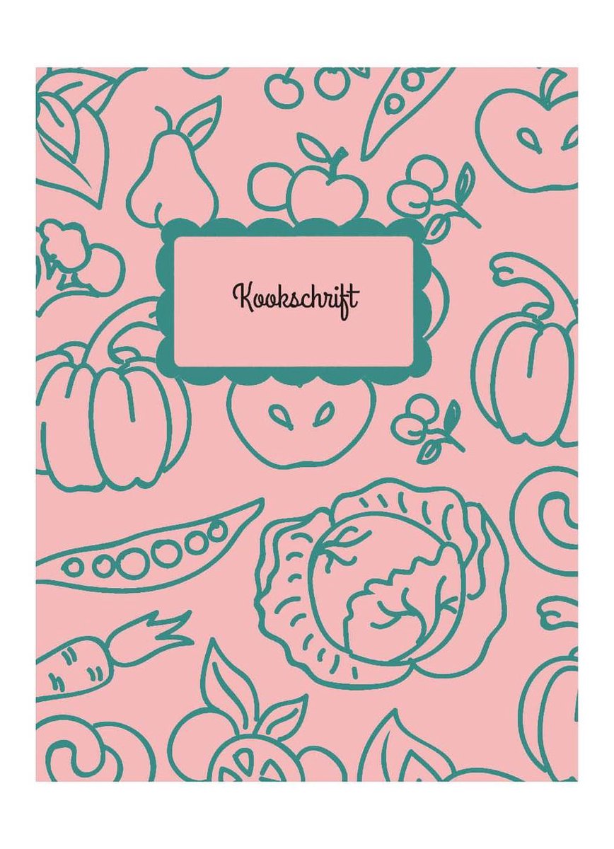 HappyBook - Kookschrift - Zeegroen - Roze - Recepten - Koken - Gerechten - Kookboek - Cadeau - Softcover - Elastiek - Boekenlegger - Relatiegeschenk - Opschrijven van recepten - Gerechten onthouden - Koken met vrienden - Herinneringen opschrijven
