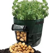 DUOPACK design aardappelzak maat L / kweekzak voor aardappelen, wortels, uien etc / 2 stuks / met oogstluik / groeizak / moestuin / 27L per stuk / balkon /  tuinieren / kweken / lente / moestuinbakken