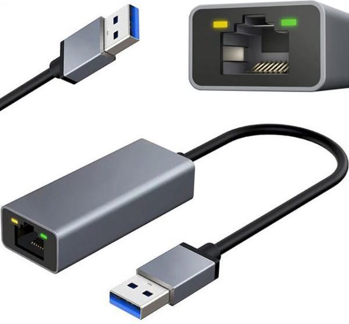 USB 3.0 naar RJ45 Internet Adapter 1000MB/s - Windows / Mac OS / Linux.