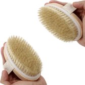 Bad borstel - dry brush - 2- stuks - anti cellulitis borstel - wet & dry brush - doucheborstel - bad borstel - scrub lichaam - huidborstel