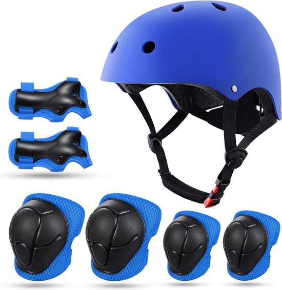 Kit de protection pour casque de vélo, genouillères, coudières,  protège-poignets pour
