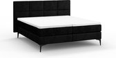 Karlsson boxspring Attraktiv Trendik vlak met gestoffeerd matras - 140 x 200 cm - black