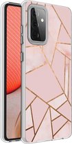 iMoshion Design voor de Samsung Galaxy A72 hoesje - Grafisch Koper - Roze / Goud
