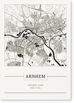 Stadskaart Arnhem - Plattegrond Arnhem – city map – Dibond muurdecoratie 30 x 40 cm