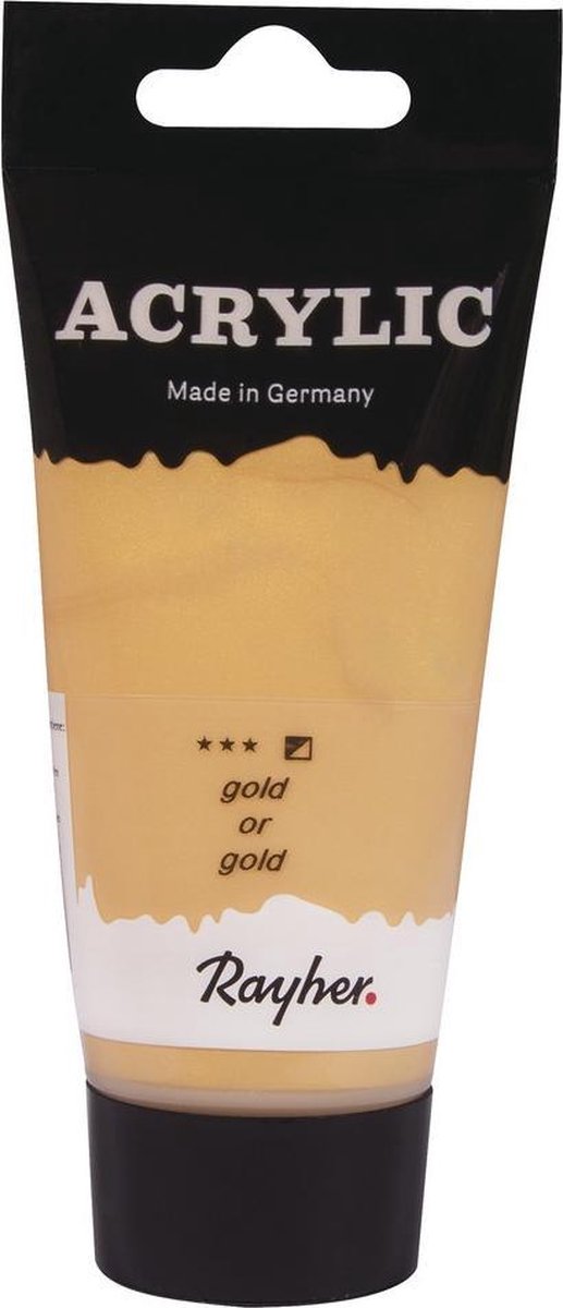 Gouden acrylverf/hobbyverf op waterbasis 75 ml - Schilderen/knutselen - Voor kinderen en volwassenen