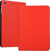 links en rechts effen kleur elastische lederen tas voor iPad Mini 1 / Mini 2 / Mini 3 met standaard met slaapfunctie, TPU softshell onderkant (rood)
