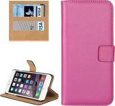 Voor iPhone 8 Plus & 7 Plus Echte gesplitste horizontale flip lederen tas met houder & kaartsleuven & portemonnee (magenta)