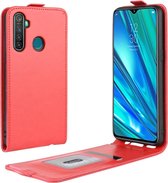 Voor OPPO Realme 5 Pro / Realme Q Crazy Horse Verticale flip lederen beschermhoes (rood)