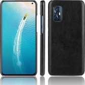 Voor Vivo V17 India schokbestendige Litchi Texture PC + PU-behuizing (zwart)