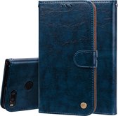 Voor Geschikt voor Xiaomi mi a1 & 5x zakelijke stijl olie wax textuur horizontale flip lederen tas met houder & kaartsleuven & portemonnee & lanyard (blauw)