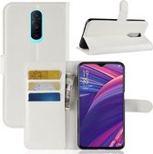 Litchi Texture horizontale flip lederen tas voor OPPO R17 Pro, met portemonnee en houder en kaartsleuven (wit)