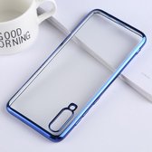 Ultradunne galvaniseren zachte TPU beschermende achterkant van de behuizing voor de Galaxy A50 (blauw)