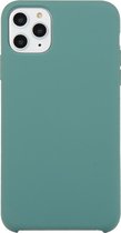 Voor iPhone 11 Pro Max Effen kleur Effen siliconen schokbestendig hoesje (dennennaald groen)