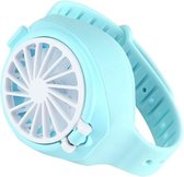 USB mini opladen lui horloge kleine ventilator creatieve student kind cadeau (blauw)