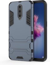 Shockproof PC + TPU Case voor OPPO R17 Pro, met houder (Navy Blue)