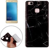 Voor Huawei P9 Lite Black Marbling Pattern Soft TPU Protective Back Cover Case