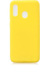 Frosted Solid Color TPU beschermhoes voor Galaxy A20e (geel)