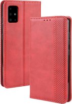 Voor Galaxy S20 + magnetische gesp Retro Crazy Horse Texture Horizontaal flip lederen hoesje met houder & kaartsleuven & fotolijst (rood)