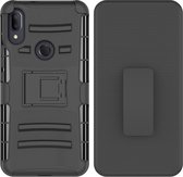 Voor Alcatel 3V PC + siliconen terugclip schuifhoes beschermhoes (zwart)