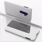 Voor OPPO A11 / A9 (2020) vergulde spiegel horizontale flip lederen tas met houder (zilver)