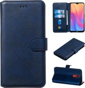 Voor Geschikt voor Xiaomi Redmi 8A / Redmi 8 Classic Calf Texture Horizontal Flip PU lederen tas, met houder & kaartsleuven & portemonnee (blauw)