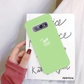 Voor Galaxy S10e Little Fish Pattern Frosted TPU beschermhoes (groen)