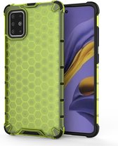 Voor Galaxy A51 schokbestendig Honeycomb PC + TPU beschermhoes (groen)