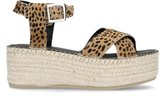 Manfield - Dames - Plateau sandalen met cheetah print - Maat 39