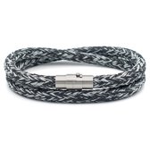 Wiyer Bracelets Touwarmband - BlackWhite - 6 mm - L