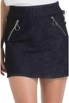 Jawbreaker Korte rok -XL- Black Denim Bondage Zwart