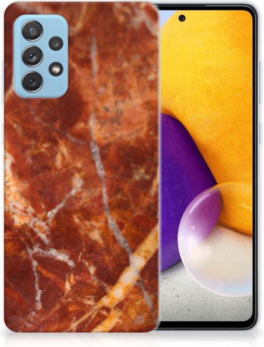 Samsung Galaxy A72 TPU Siliconen Hoesje Marmer Bruin