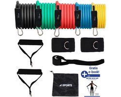 Weerstandsbanden Set - 11-delige Set - Resistance Band - Fitness Elastiek Set - Muscle Bands Elastic - met Handvatten