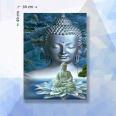 Diamond Painting Pakket Boeddha in Meditatie - vierkante steentjes - 30 x 40 cm