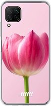 Huawei P40 Lite Hoesje Transparant TPU Case - Pink Tulip #ffffff
