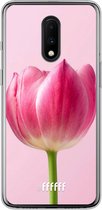 OnePlus 7 Hoesje Transparant TPU Case - Pink Tulip #ffffff