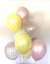 Huwelijk / Bruiloft - Geboorte - Pasen - Zomer - Verjaardag ballonnen | Geel - Rose Goud - Off-White / Wit - Transparant - Polkadot Dots  | Baby Shower - Kraamfeest - Fotoshoot - B