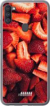 Samsung Galaxy A11 Hoesje Transparant TPU Case - Strawberry Fields #ffffff