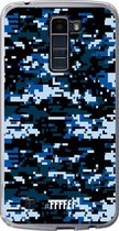 LG K10 (2016) Hoesje Transparant TPU Case - Navy Camouflage #ffffff