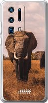 Huawei P40 Pro+ Hoesje Transparant TPU Case - Elephants #ffffff