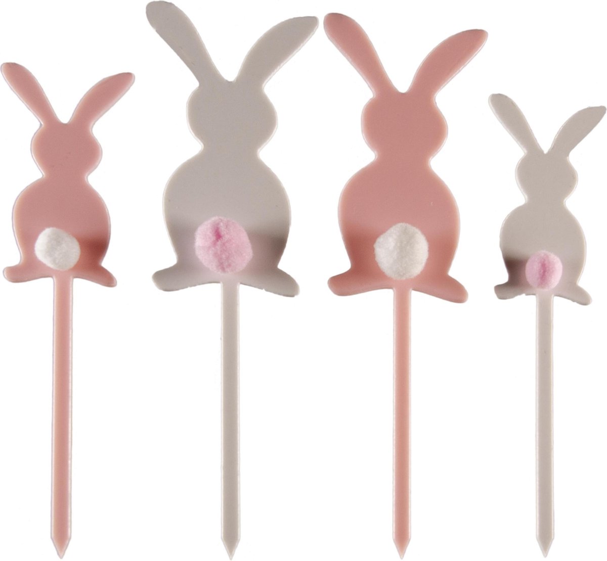 Paashaasjes - konijn - haas - Pasen - cake flags - taart vlag - taartversiering - taart topper - taart decoratie - decoratie topper
