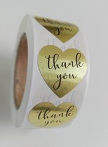 *** 300 Stickers gouden Thank You bedrijfssticker - goud - hart - stickers - webshop - bedrijf - winkel - 2,5 cm - 300 stuks - bestellingen - kaarten - bedrijfsstickers - bedankt - dank u - *