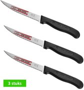 HOMECO steakmessen | 11 cm RVS lemmet | microtand | kunststof grip | vaatwasser geschikt | 3 STUKS